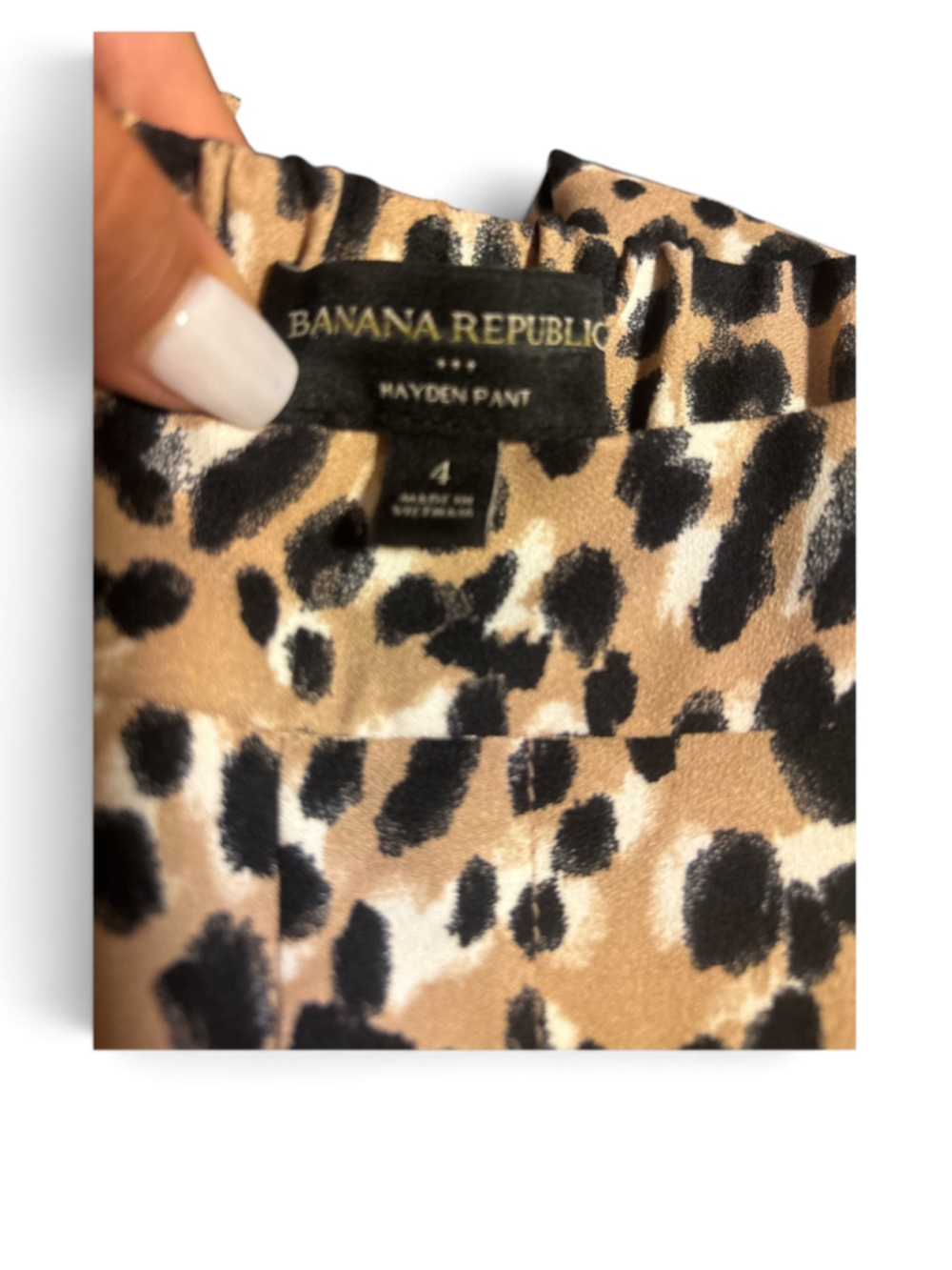 Banana Republic Leopard Print Trousers Size S Beige Black - Picture 7 of 8